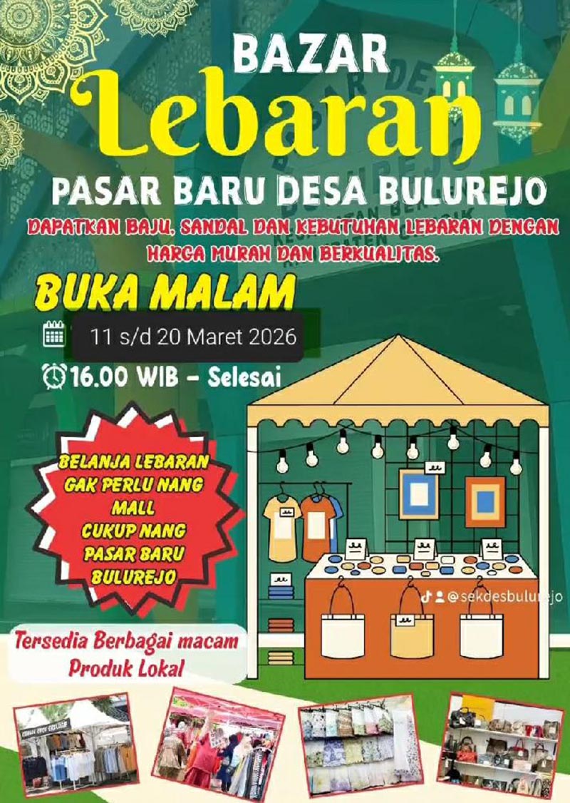 Open Bazar Lebaran Idul fitri 1447 H. Bulu rejo. Kecamatan Benjeng. Kunjungilah. 